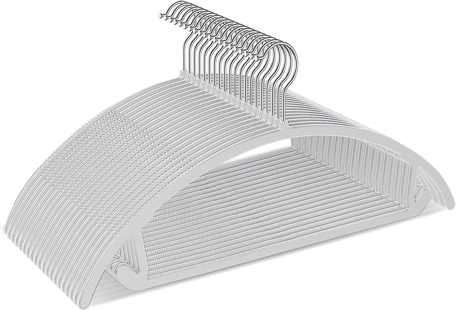 Plastic Hangers 50 Pack No Shoulder Bump Suit Hangers Non Slip Space ...