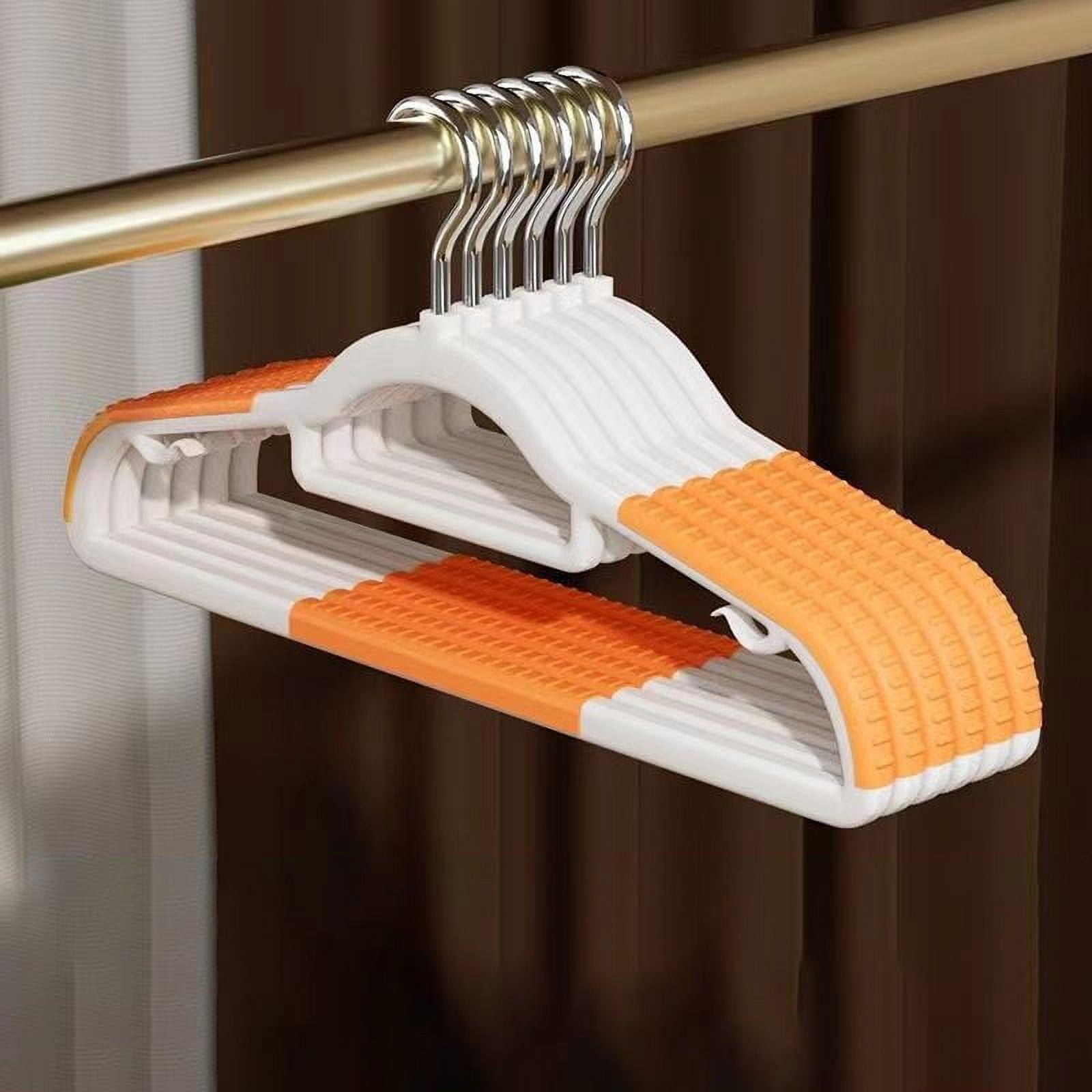 Plastic Hangers Clothes Hangers No Shoulder Bumps & 360°Swivel Hook Thin Hangers, Adult Coat