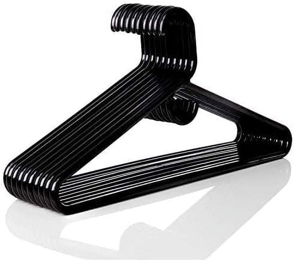 Plastic Hangers Heavy Duty, 24 Pcs. Black Color, Made In , 3/8