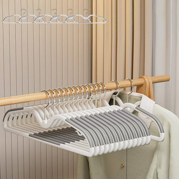 Plastic Hangers Non Slip Clothes Hangers Space Saving Wardrobe Hangers Pack of 5 Heavy Duty Steel Core for Jackets Coats Shirts Pants Ergonomic Design Shoulder