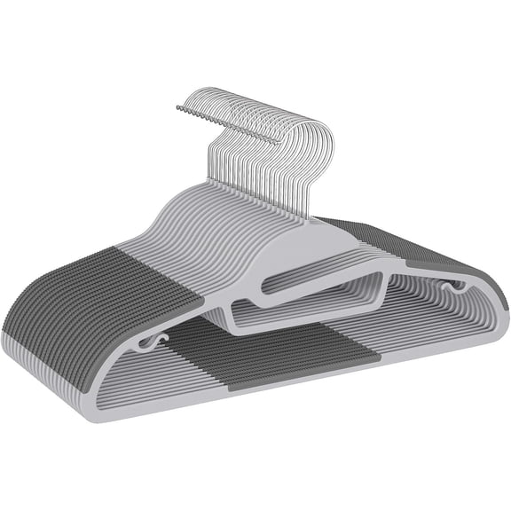 Plastic Hangers Pack with Non-Slip Design, Swivel Hook Space Saving Organizer for Closet, Shirts, Pants