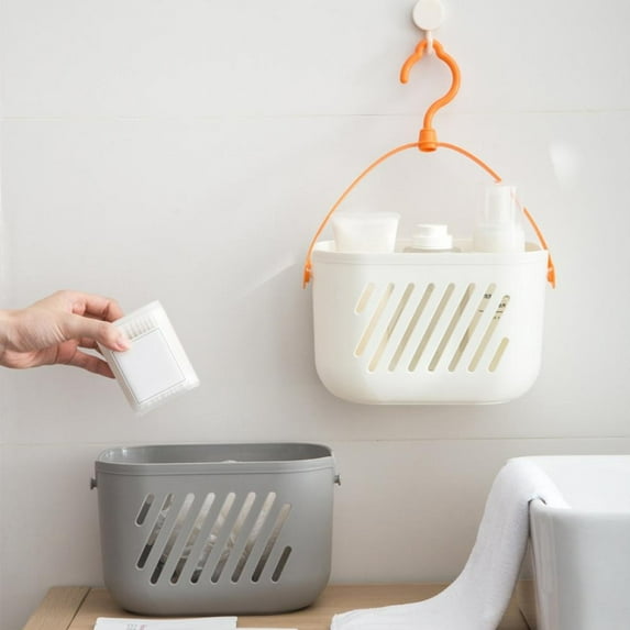 Plastic Hanging Basket Kitchen Storage Basket,Basket with Detachable hook,Hang it behind a door or on a railing,Over the Cabinet Door