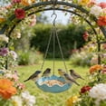 thumbnail image 1 of Wavy Edge Hanging Bird Feeder, 15.7" Tall Plastic Tray Feeder with Chains, 3-Color Option for Backyard Birds, 1 of 6