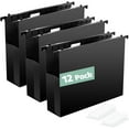 thumbnail image 1 of Plastic Hanging File Folders,Letter Size,Reinforced Hang Folders,Standard File Folders for Filing Cabinet,Plastic Hanging Folders,1/5-Cut Tabs,Designed for Home and Office,Green,12 Pack, 1 of 6