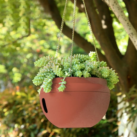 Plastic Hanging Planter, Self Watering Hanging Planters, Hanging Planters for Indoor Outdoor Plants, Indoor Hanging Plant Pots with Drainage Holes, Flower Pots for Garden Home Decor