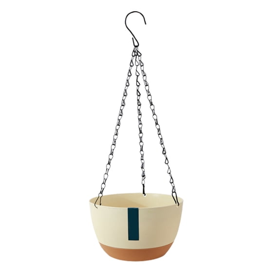 Hanging Planters For Indoor Plants,8 Inch Pot Indoor Outdoor Hanging Baskets,Hanging Flower Pots With Drainage Holes And Chain For Garden Porch Plants(Buff)