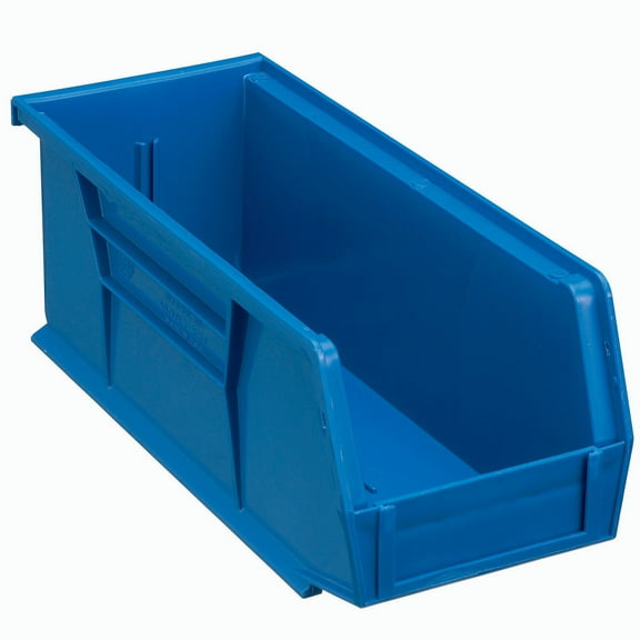 Global Industrial SB4104BL Plastic Hang & Stack Bin, Blue - 10.875 x 4.125 x 4 in.