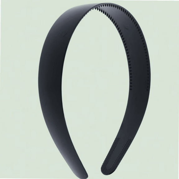 Plastic Hard Headband with Teeth - Black 1 Inch - for Women and Girls
