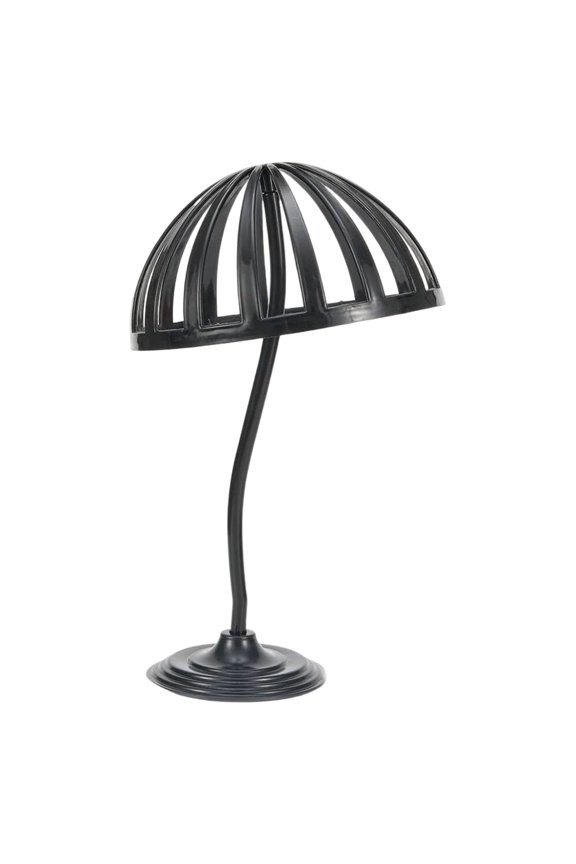 Plastic Hat Display Stand,Dome Shaped Cap Rack,Wig Stand Adjustable Height,Durable Stable Wig Head Stand,Tabletop Hat Organizer for Adult's Baseball Cap Cowboy Hat and Wig,Desktop Decor(Black)