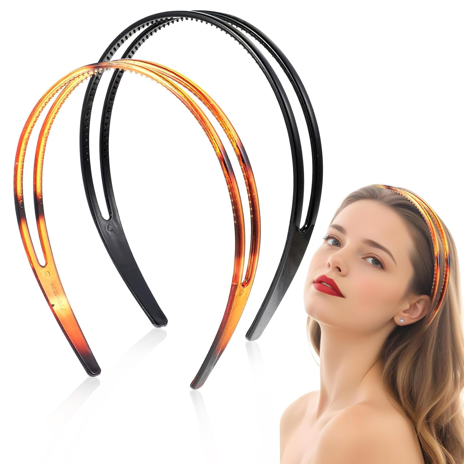 Women’s Black and Tortoiseshell Headbands (NEW) Amazon.com : Vovii Tortoise Shell Headband with Teeth for  main image 3