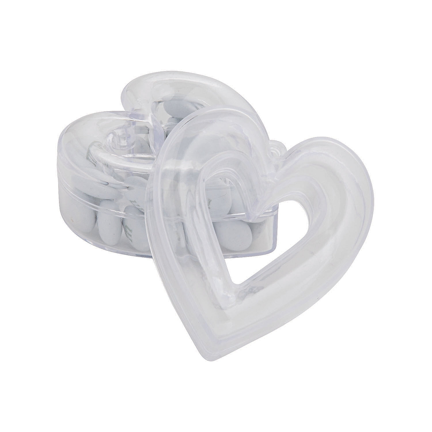 Plastic Heart Favor Container - Party Supplies - 12 Pieces