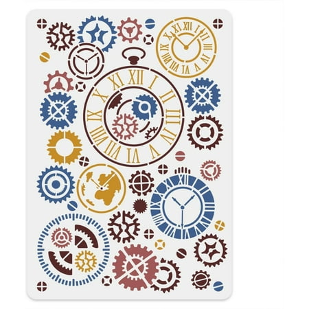 Plastic Hollow Out Drawing Painting Stencils Templates for Painting on Scrapbook Fabric Tiles Floor Furniture Wood Clock 29.7x21cm