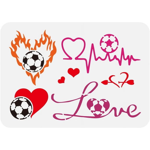 Plastic Hollow Out Drawing Painting Stencils Templates for Painting on Scrapbook Fabric Tiles Floor Furniture Wood Football 29.7x21cm