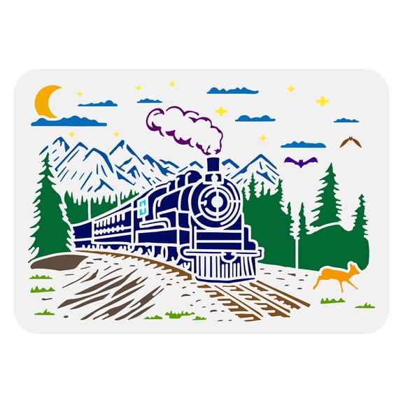 Plastic Hollow Out Drawing Painting Stencils Templates for Painting on Scrapbook Fabric Tiles Floor Furniture Wood Train 29.7x21cm diy