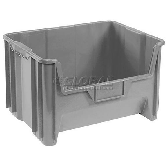 Global Industrial 752397GY Plastic Hopper Bin - 15.25 x 19.875 x 12.437 in. - Gray