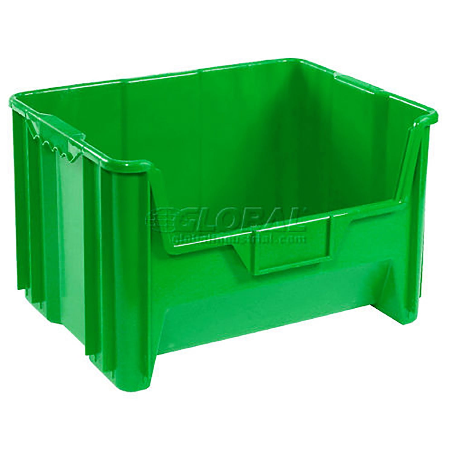 Plastic Hopper Bin, Green, 197/8x151/4x127/16, Lot of 3