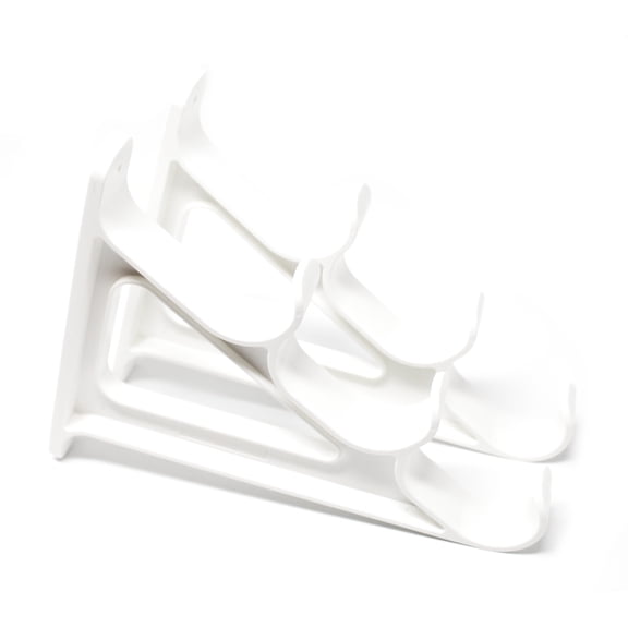 Plastic Horizontal Fishing Rod Wall Rack - Holds 3 Rods Fishing Rods, Hiking Poles, Ski Poles, Cue or Hockey Sticks