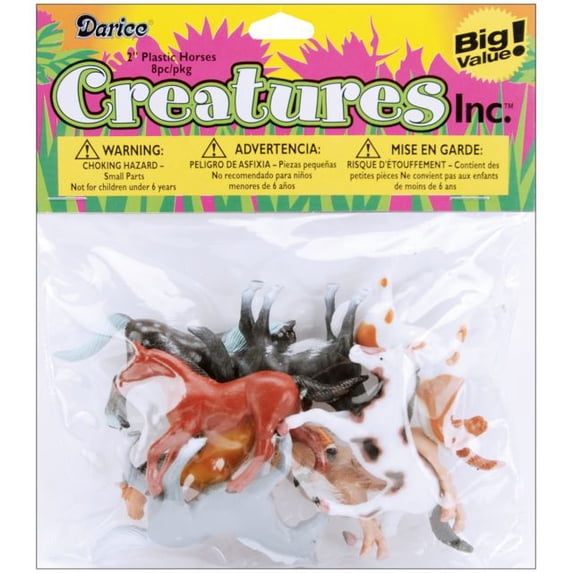 Plastic Horses 2In 8Pk
