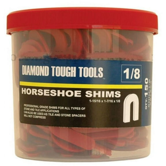 Plastic Horseshoe Shims 1/8" Red 150 pcs - Can also be used as Tile and Stone spacers