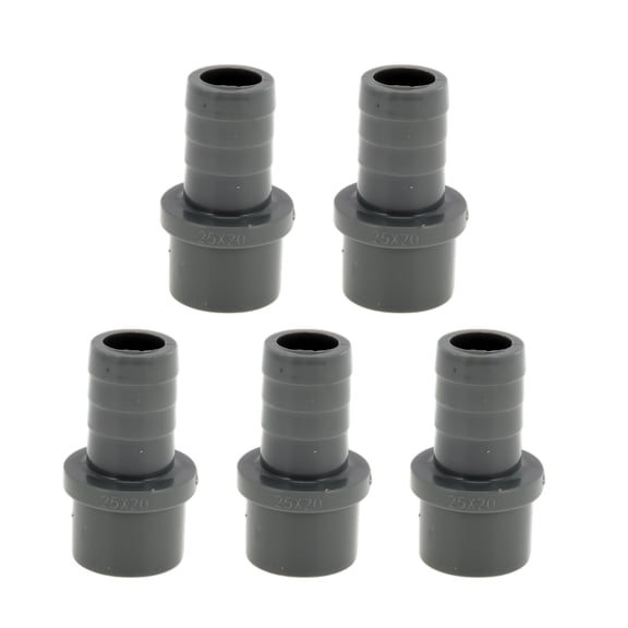 Plastic Hose Barb Fitting 1"x0.8" Straight Through Pipe Connector Grey 5 Pcs