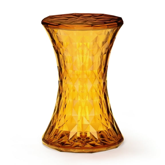 Oumilen Transparent Orange Plastic Hourglass Side Table Nightstand