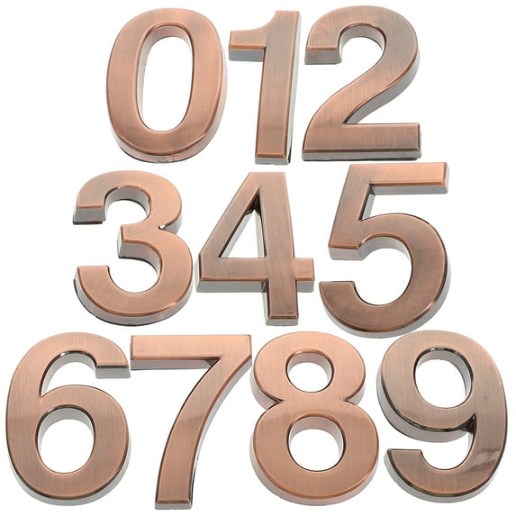 LEDMOMO Adhesive House Numbers Rose Gold ABS for Outside and Mailbox 10Pcs