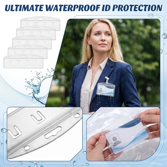 Plastic ID Card Holder, Minimalist Portable Document Sleeve, Clear Card Protector For Work And Travel, Plastic ID Card Holder For Daily Commuters And Office Staff(Clear)