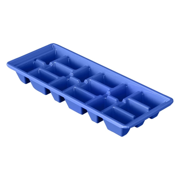 Plastic Ice Cube Tray For Freezer - Ocean Blue - Food Storage, Portion Control, Dishwasher Safe, Makes 15 Cubes