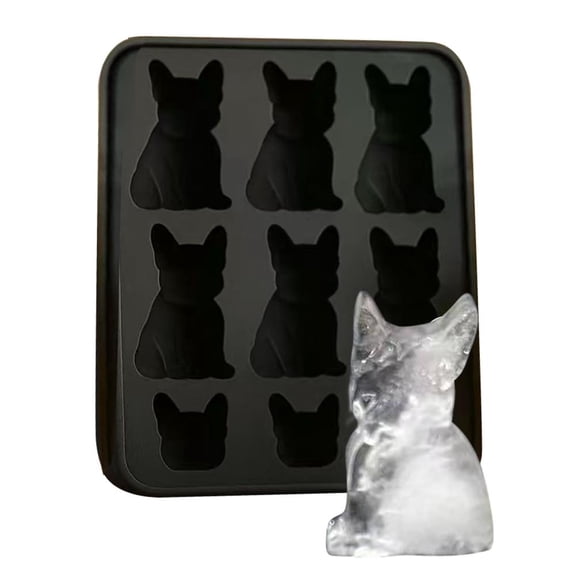 Plastic Ice and Cold Food Mold with French Bulldog Shape for Family Parties, Bars, and Pet Lovers