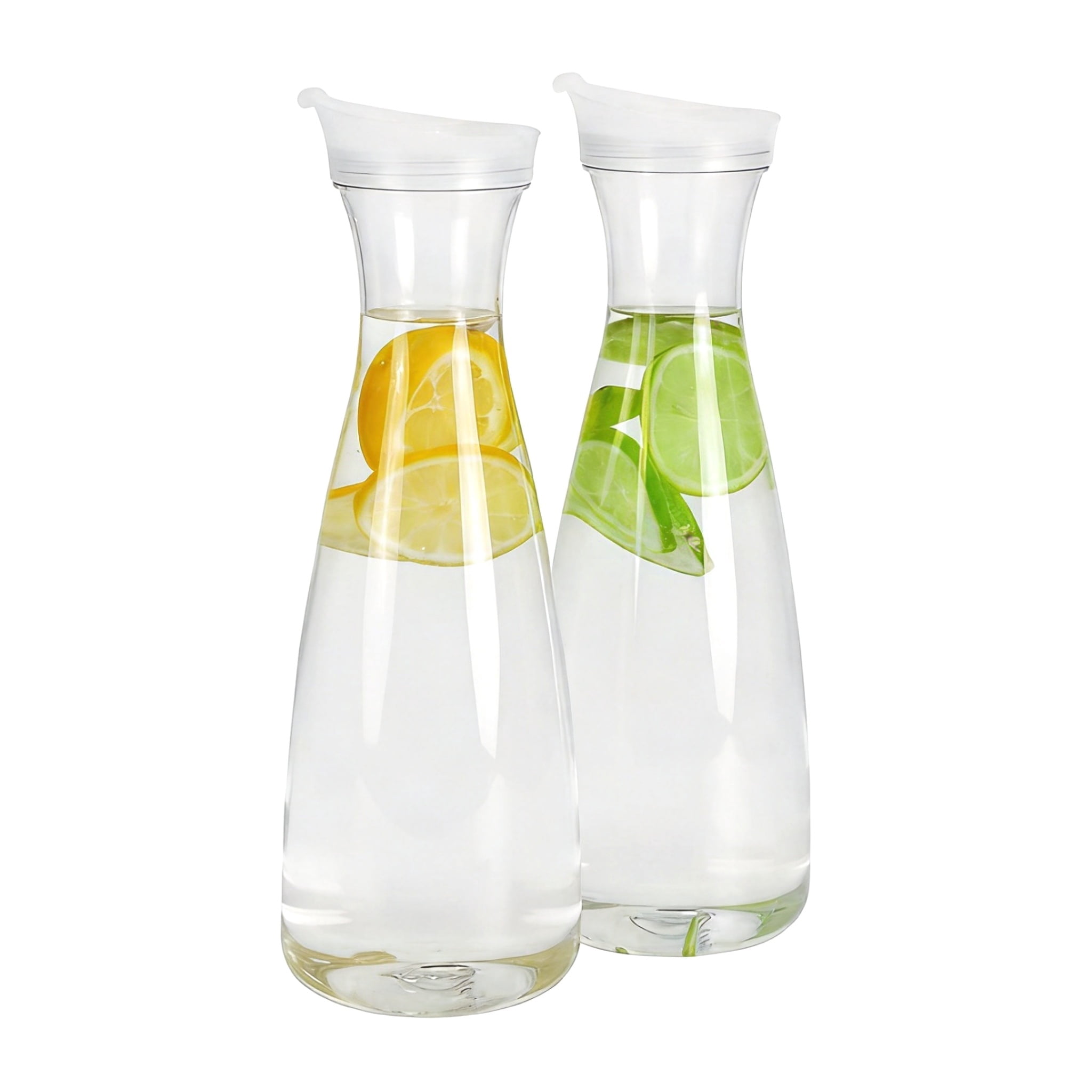 Ice Tea Pitcher Set Plastic Iced Tea Water Carafe, 0.6L Clear Beverage Pitcher with Flip ...