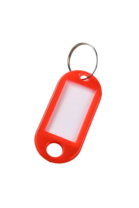 Plastic Identification Tags, Cosmug Red Luggage Key Tags, Hotel Room Label Accessories, for Travel, Keychain, Bag and Personal Item, Red