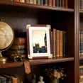 thumbnail image 1 of Plastic Imitation Copper Photo Frame with Solid Wood Texture, 10x15 or 21x29.7 cm, Tabletop and Wall Hanging Picture Frame for Home Decoration, 1 of 6