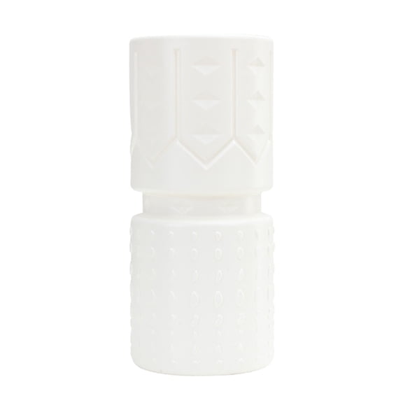 Plastic Imitation Glazed Vase 10.83in Living Room Decor - TV Cabinet Dried Flower Arrangement Vase for Home Decoration (White)