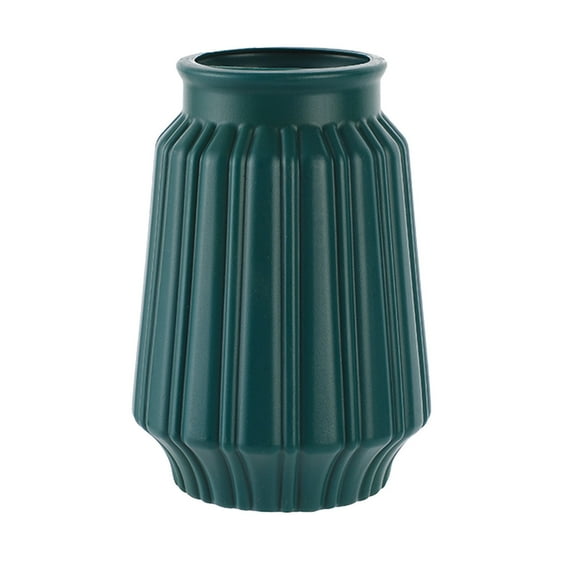 Plastic Imitation Glazed Vase 4.84in Living Room Decor - TV Cabinet Dried Flower Arrangement Mini Vase for Home Decoration (Navy)