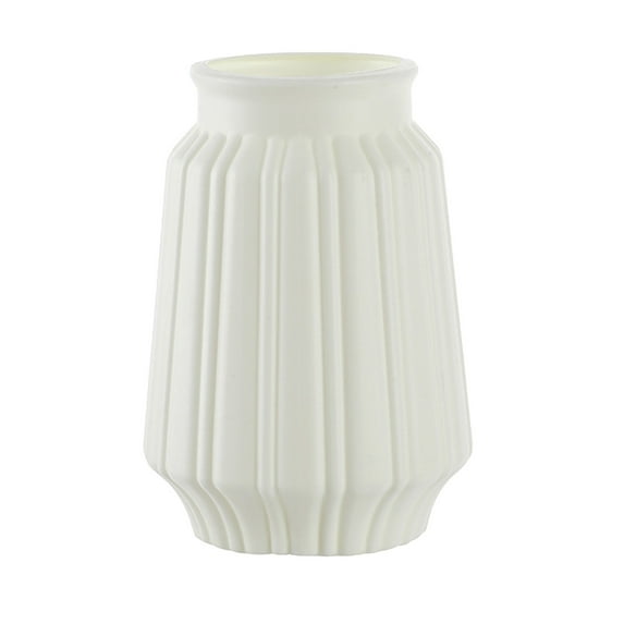 Plastic Imitation Glazed Vase 4.84in Living Room Decor - TV Cabinet Dried Flower Arrangement Mini Vase for Home Decoration (White)