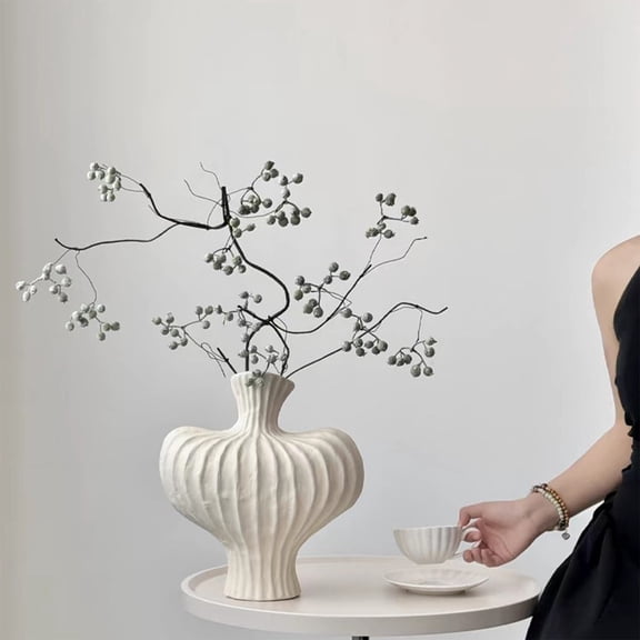 Plastic Imitation Glazed Vase, Decorative Flower Pot for Living Room, Kitchen, and Bedroom, Stylish Modern Vase for Dried and Fresh Flowers, Enhances Home Decor