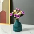 thumbnail image 1 of Plastic Imitation Glazed Vase Decorative Flower Pot Modern Home Decor Blue White Orange 15x11x5cm Lightweight for Living Room TV Cabinet Dried Flower Arrangement, 1 of 5