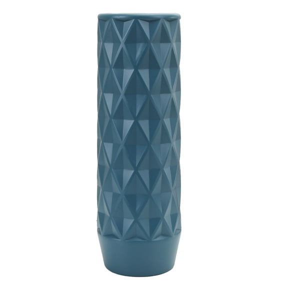 Plastic Imitation Glazed Vase for Flower Arrangements | 12-Inch Decorative Vase for Living Room & TV Cabinet | Dried Flower Display Pot in Blue, Pink, White