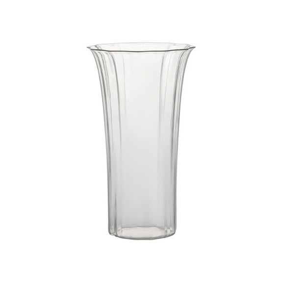 Plastic Imitation Glazed Vase Set 7.87-7.28in Clear Glass-Look Flower Pots - Multi-Size Living Room Cabinet Dried Flower Decoration (Clear/B)