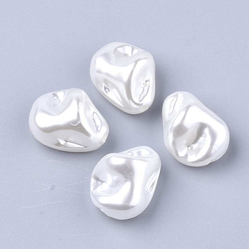 Plastic Imitation Pearl Beads Creamy White 16.5x13x10mm Hole: 1.8mm 516pcs/500g