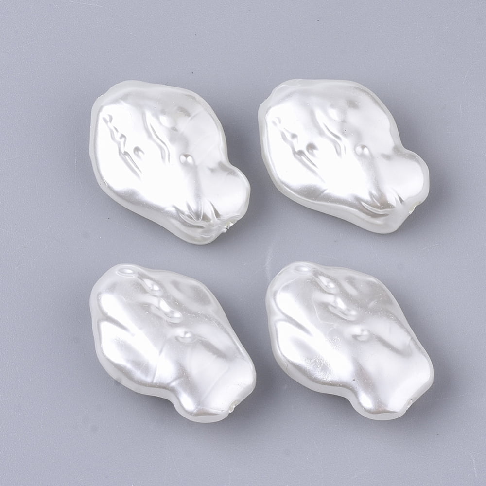 Plastic Imitation Pearl Beads Creamy White 25x17.5x8.5mm Hole: 1.5mm about 262pcs/500g DIY