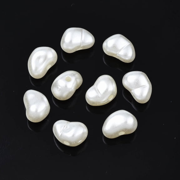 Plastic Imitation Pearl Beads Oval Seashell color 6x9x6mm Hole: 1.5mm about 2625pcs/500g