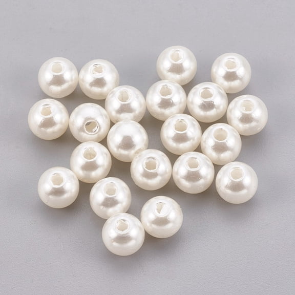 Plastic Imitation Pearl Beads Round Old Lace 16mm Hole: 2.6mm 240pcs/500g