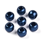 Plastic Imitation Pearl European Beads Large Hole Rondelle Beads Marine Blue 11.512x10mm Hole 45mm 780pcs/500g