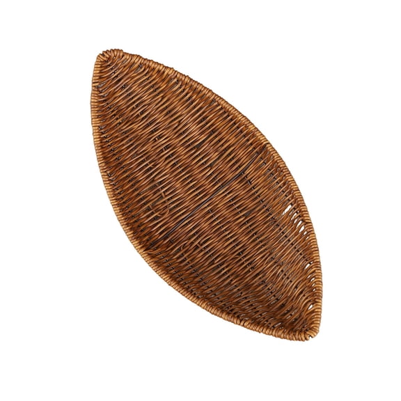 Plastic Imitation Rattan Storage Basket,Multi Use Food Serving Tray,Kitchen Counter Organizer,Fruit Vegetable Display Bin,Snack Bread Container,Household Sundries Storage,Wear Resistant Open Top Bin