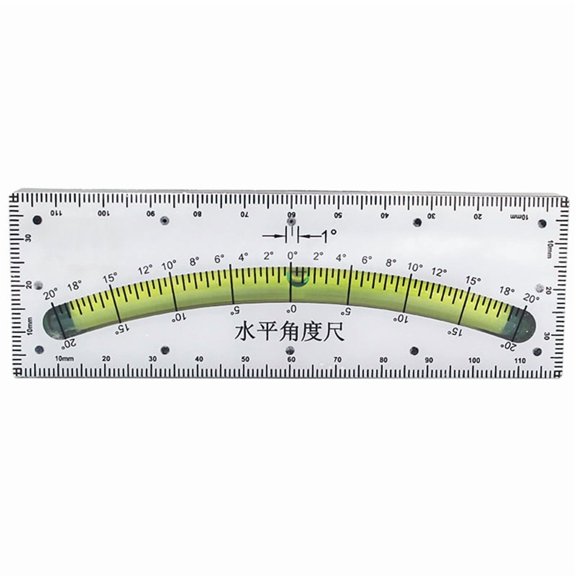 Plastic Inclinometer Slope Angle Ruler Spirit Level Bubble for RV Home Improvement 0-20 Degree Length 120mm