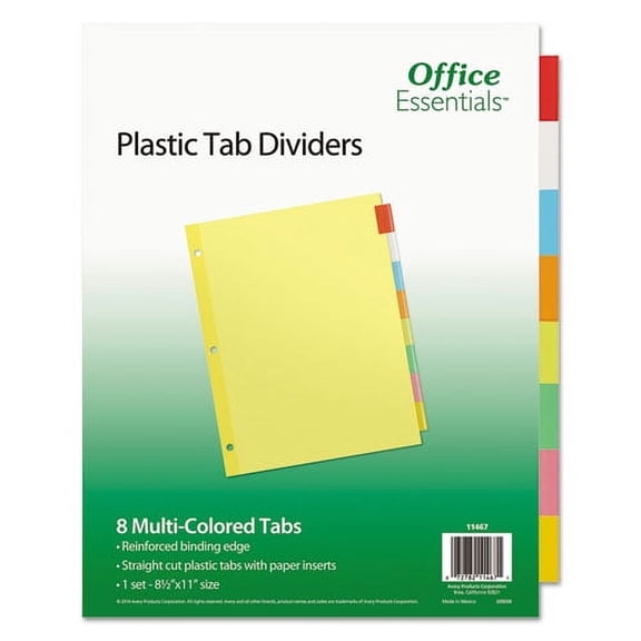 Plastic Insertable Dividers, 8-Tab, Letter | Bundle of 2 Sets