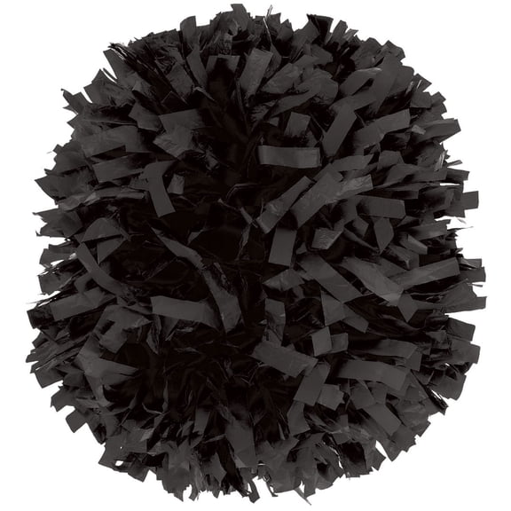 Chassé Cheer Classic Solid Color Plastic Pom with Baton Handle - 1400 Streamers, 6" Length Sold Individually Black