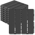 thumbnail image 1 of Plastic Interlocking Deck Tiles, 1 Pack Patio Deck Tiles, 12"x12" Waterproof Outdoor Flooring All Weather Use, Patio Floor Decking Tiles for Porch Poolside Balcony Backyard, Dark Grey, 1 of 7