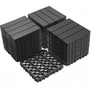 Plastic Interlocking Deck Tiles, 12.00"x12.00"(Pack of 44), Patio Flooring Outdoor Waterproof All Weather Use for Garden Poolside Front/Back Yard, Light gray